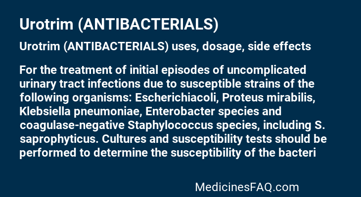 Urotrim (ANTIBACTERIALS)