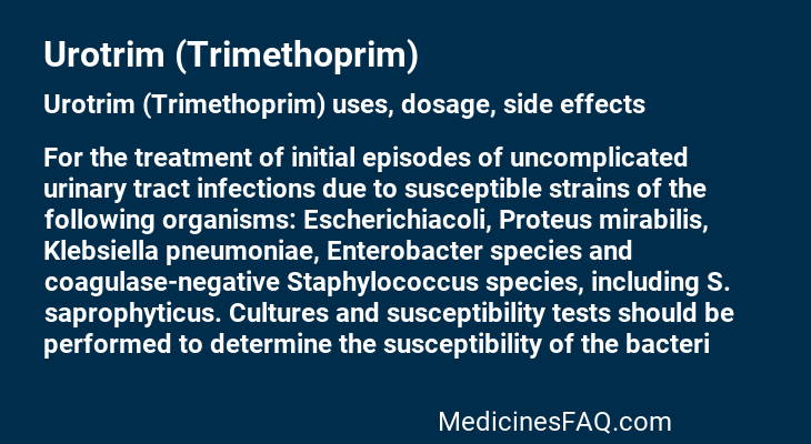 Urotrim (Trimethoprim)