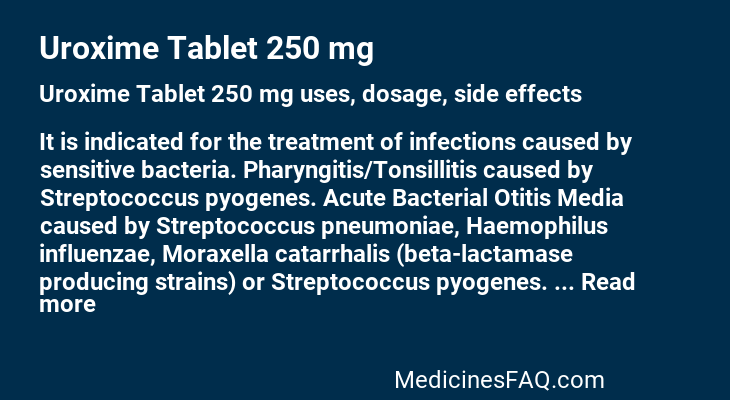 Uroxime Tablet 250 mg
