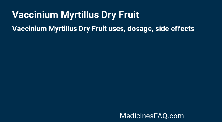 Vaccinium Myrtillus Dry Fruit