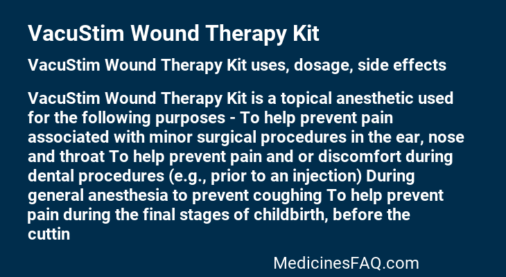 VacuStim Wound Therapy Kit
