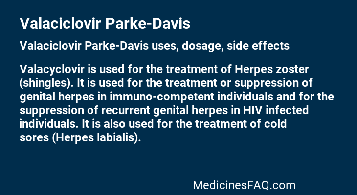 Valaciclovir Parke-Davis