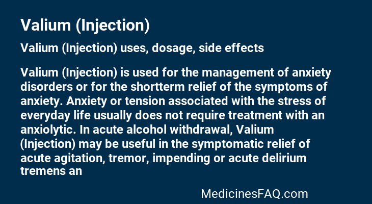 Valium (Injection)