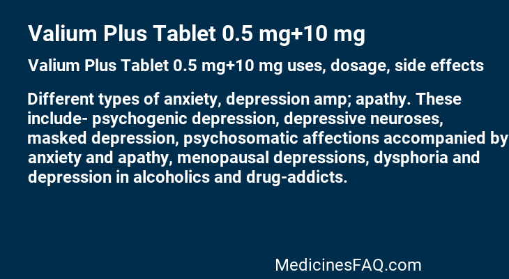 Valium Plus Tablet 0.5 mg+10 mg