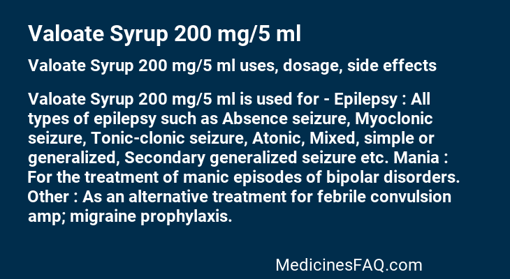 Valoate Syrup 200 mg/5 ml