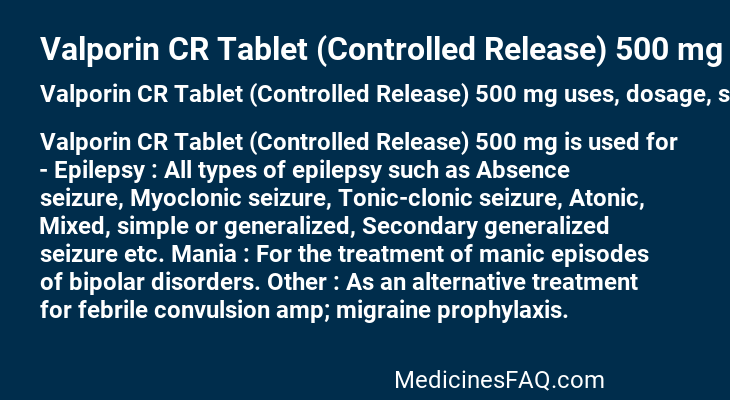 Valporin CR Tablet (Controlled Release) 500 mg