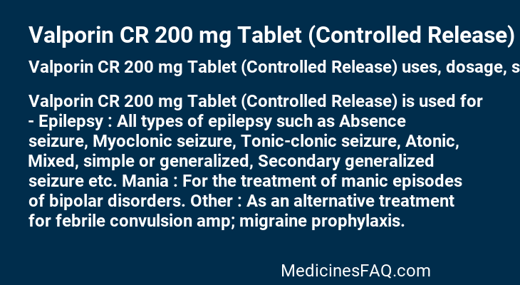 Valporin CR 200 mg Tablet (Controlled Release)