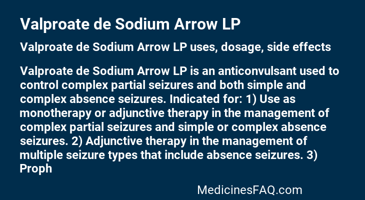 Valproate de Sodium Arrow LP