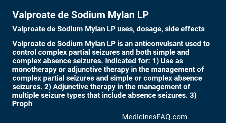 Valproate de Sodium Mylan LP