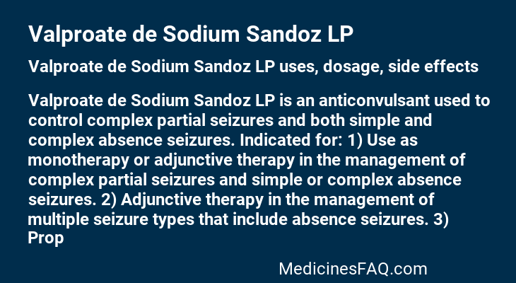 Valproate de Sodium Sandoz LP