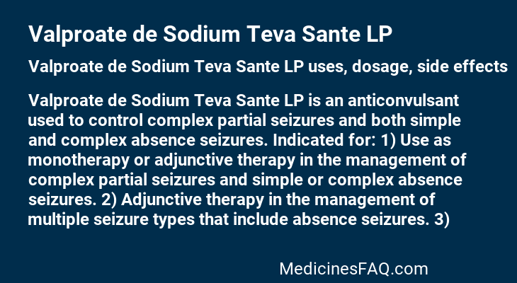 Valproate de Sodium Teva Sante LP