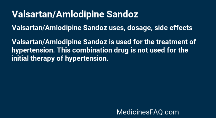 Valsartan/Amlodipine Sandoz