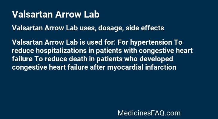 Valsartan Arrow Lab