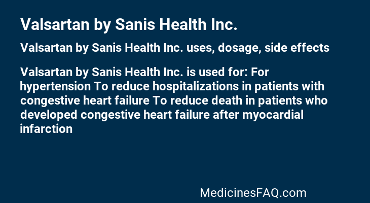 Valsartan by Sanis Health Inc.