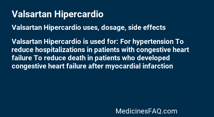 Valsartan Hipercardio
