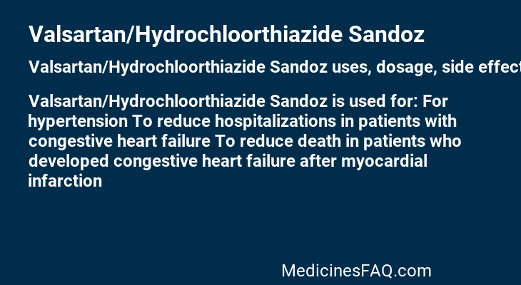 Valsartan/Hydrochloorthiazide Sandoz