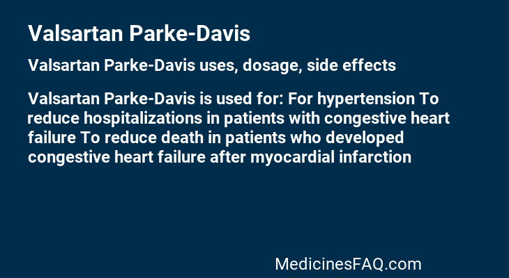 Valsartan Parke-Davis