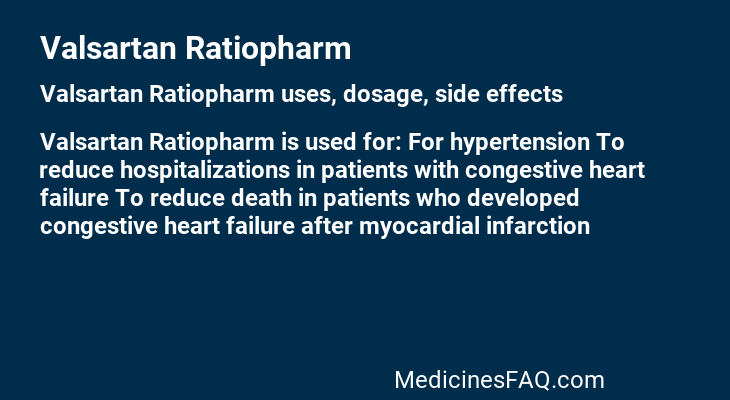 Valsartan Ratiopharm