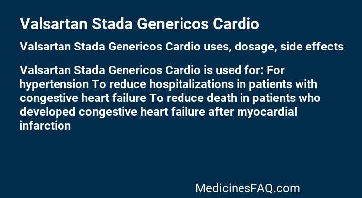 Valsartan Stada Genericos Cardio