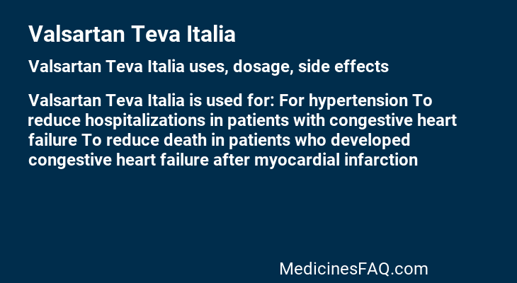 Valsartan Teva Italia