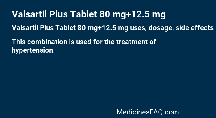 Valsartil Plus Tablet 80 mg+12.5 mg