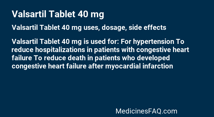 Valsartil Tablet 40 mg