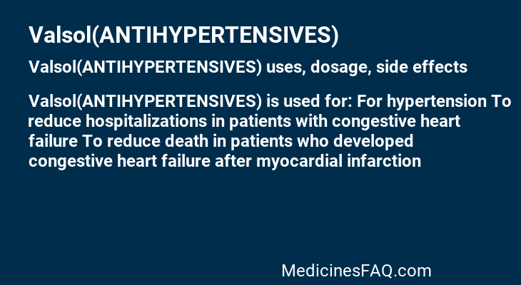 Valsol(ANTIHYPERTENSIVES)