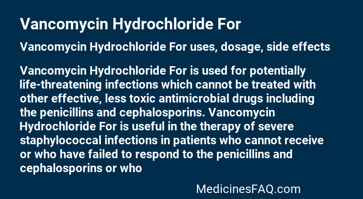 Vancomycin Hydrochloride For