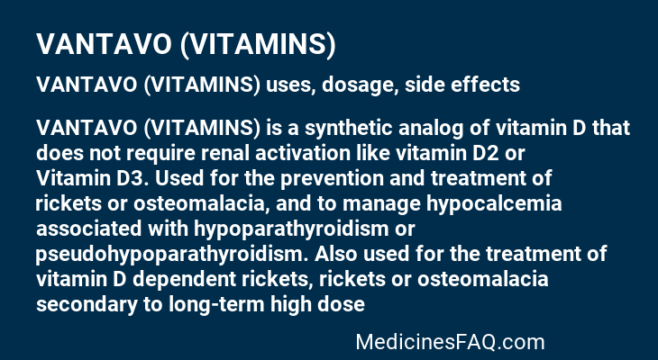 VANTAVO (VITAMINS)