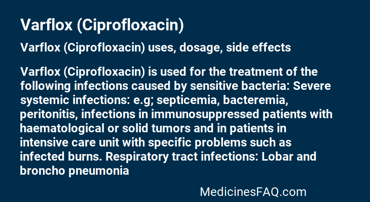 Varflox (Ciprofloxacin)