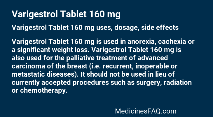 Varigestrol Tablet 160 mg