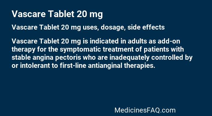 Vascare Tablet 20 mg