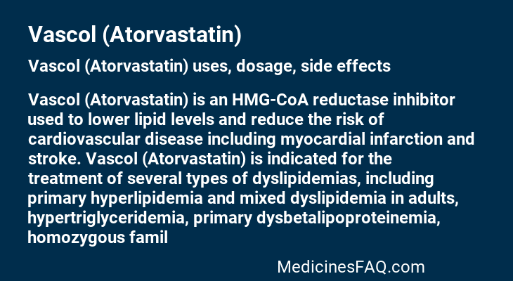 Vascol (Atorvastatin)