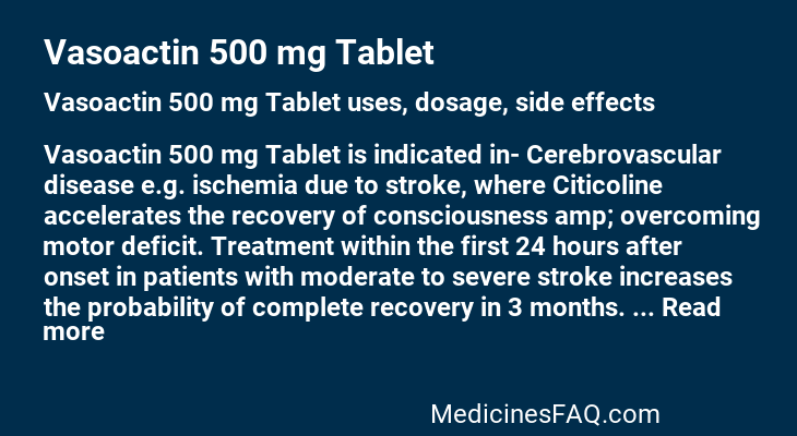 Vasoactin 500 mg Tablet