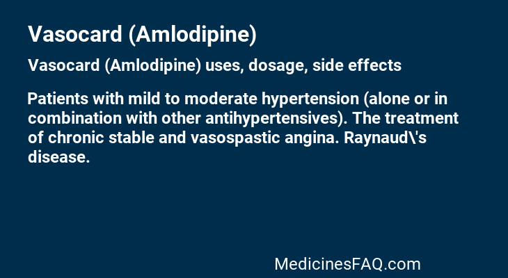 Vasocard (Amlodipine)