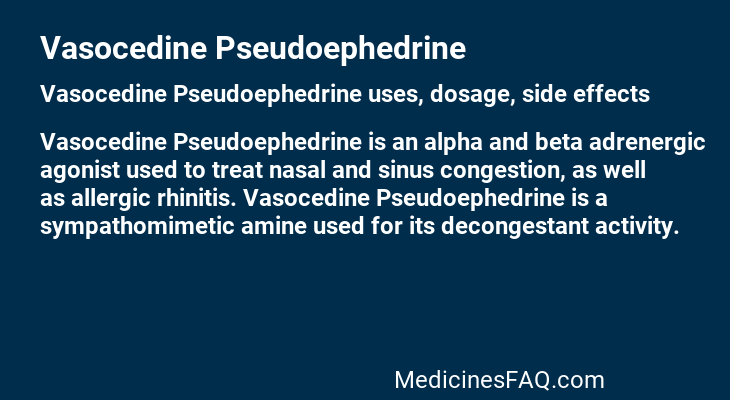 Vasocedine Pseudoephedrine