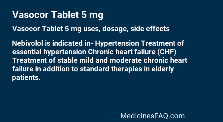 Vasocor Tablet 5 mg