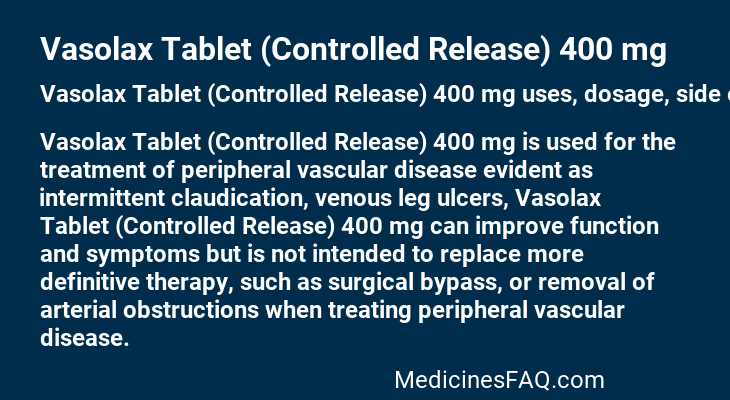 Vasolax Tablet (Controlled Release) 400 mg