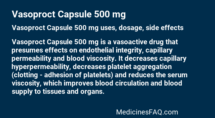 Vasoproct Capsule 500 mg