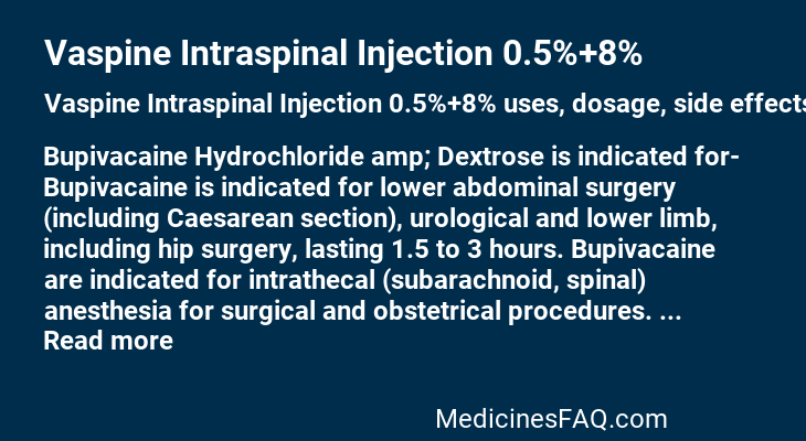 Vaspine Intraspinal Injection 0.5%+8%