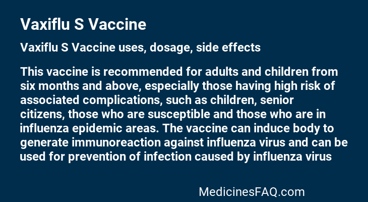 Vaxiflu S Vaccine