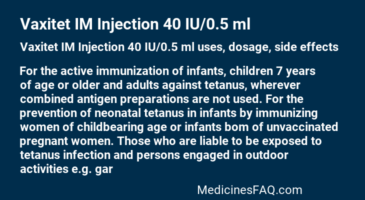 Vaxitet IM Injection 40 IU/0.5 ml