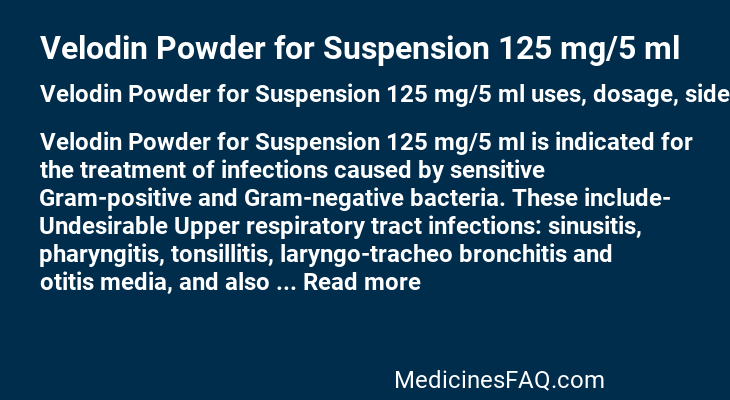 Velodin Powder for Suspension 125 mg/5 ml
