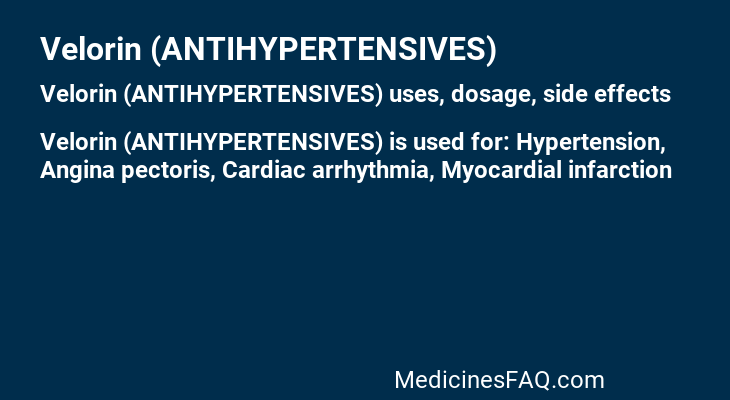 Velorin (ANTIHYPERTENSIVES)