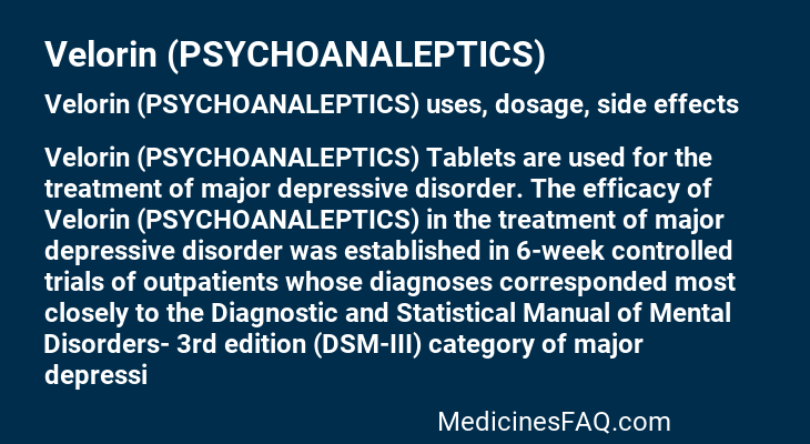 Velorin (PSYCHOANALEPTICS)