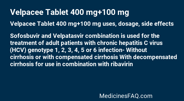Velpacee Tablet 400 mg+100 mg