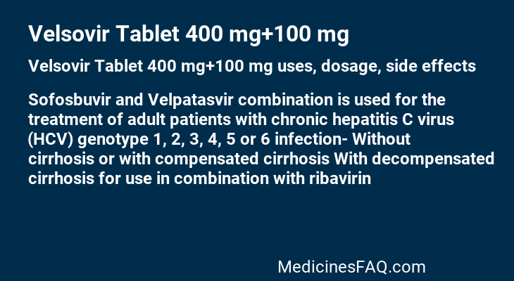 Velsovir Tablet 400 mg+100 mg