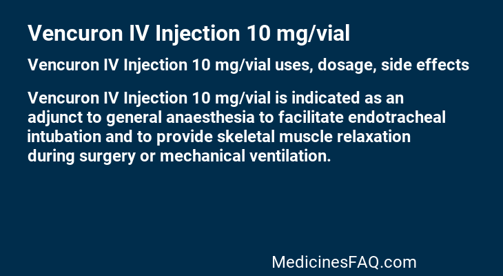 Vencuron IV Injection 10 mg/vial