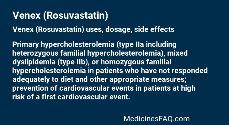 Venex (Rosuvastatin)