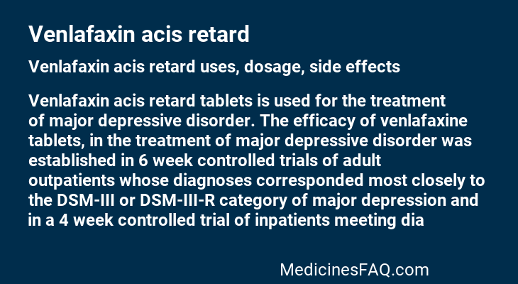 Venlafaxin acis retard